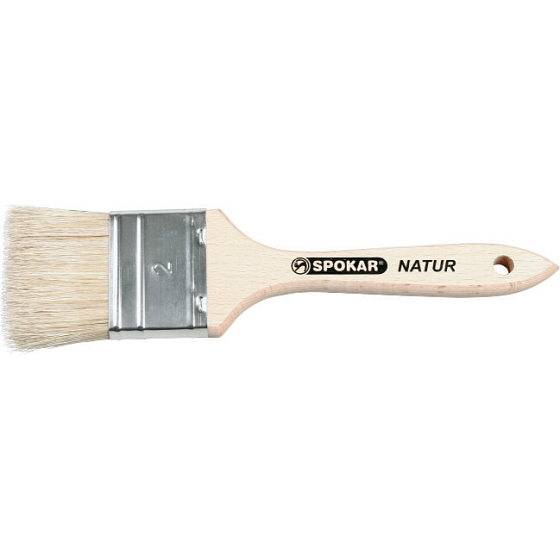Spokar Flachbürste Natur 9020, unbemalter Holzgriff, Größe 1,5