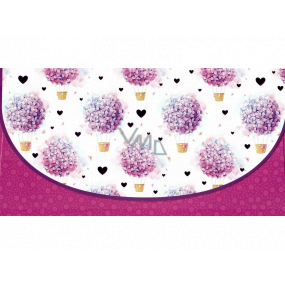 Nekupto Grußkarte Geldumschlag Pink mit Blumen 116 x 220 mm
