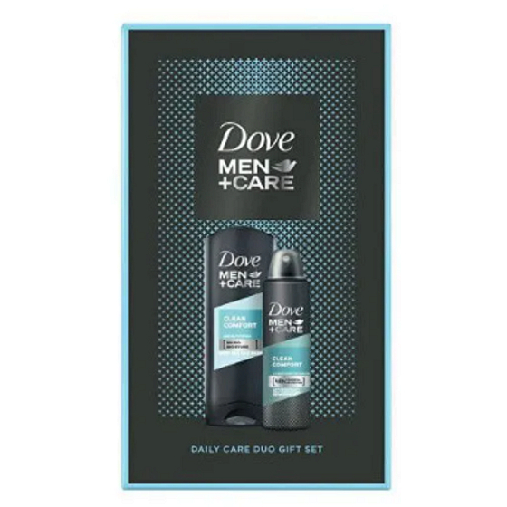 Dove Men + Care Clean Comfort Duschgel 400 ml + Antitranspirant Deodorant Spray 150 ml, Kosmetikset