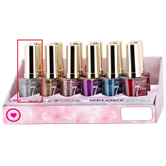 My 7Dias Efecto Gel Gel-Nagellack mit Glitzer silber 13 ml