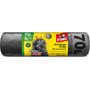 Fino Zeus Flex Müllsäcke, mit Zugverschluss, 35 µ, 55 × 85 cm, 70 l, 8 Stück