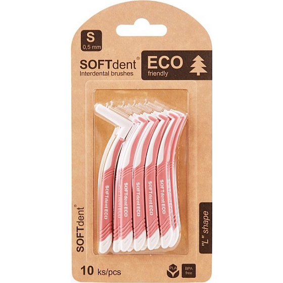 Soft Dent Eco Interdentalzahnbürste gebogen S 0,5 mm 10 Stück