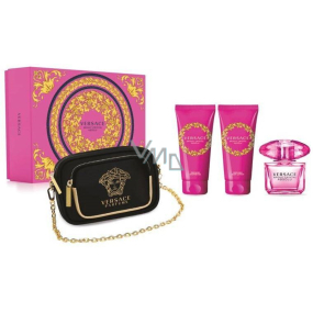 Versace Bright Crystal Absolu Eau de Parfum 90 ml + Körperlotion 100 ml + Duschgel 100 ml + Handtasche, Geschenkset für Frauen