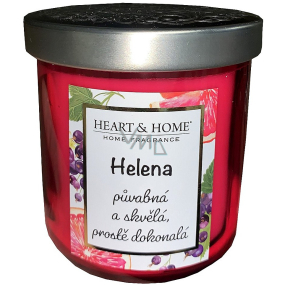 Heart & Home Frische Grapefruit und schwarze Johannisbeere Soja-Duftkerze mit dem Namen Helena 110 g