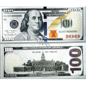 Talisman versilberte Dollarnote 100 USD 1