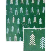 Nekupto Weihnachtsgeschenkpapier 70 x 500 cm Dunkelgrün, weiße und blaue Bäume