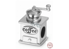 Charme Sterling Silber 925 Kaffeemühle - handgefertigt, retro, Perle für Armband, Essen und Trinken