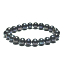 Perle schwarz Armband elastisch natürlich, Kugel 9 mm / 16 - 17 cm, Symbol der Weiblichkeit, bringt Bewunderung