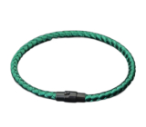 Lanový Magnetický náramek – zelený 18,5 cm x 4 mm, unisex