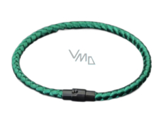 Lanový Magnetický náramek – zelený 18,5 cm x 4 mm, unisex