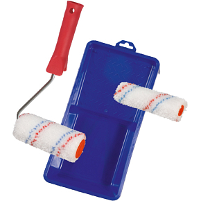 Spokar Mikrofaser Malerrollen mit Halter und Wanne, 2 × 100 mm