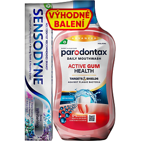 Paradontax Mundwasser Active Gum 500 ml + Zahnpasta Sensodyne 75 ml