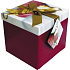 Angel Folding Geschenkbox mit Band Weihnachtsburgunder mit Goldband 1372 M 15 x 15 x 15 cm 1 Stück