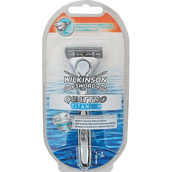Wilkinson Quattro Titan Rasiermesser 1 Stück und 1 Ersatzkopf