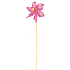 Windrad mit transparentem Muster rosa 9 cm + Spieße 1 Stück