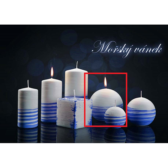 Lima Aromatische Spirale Meeresbrise Kerze weiß - blaue Kugel Durchmesser 100 mm 1 Stück