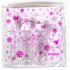 Albi Original Reiseset mit Fläschchen 3 x 80 ml + 2 Behälter + Rosa Blumen Etui - 15 cm x 15 cm x 4,5 cm