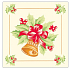 Waldpapierservietten 1 Lage 33 x 33 cm 20 Stück Weihnachtsglocke mit roter Schleife
