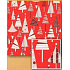 Nekupto Geschenkpapier 70 x 200 cm Weihnachtsrot, Bäume