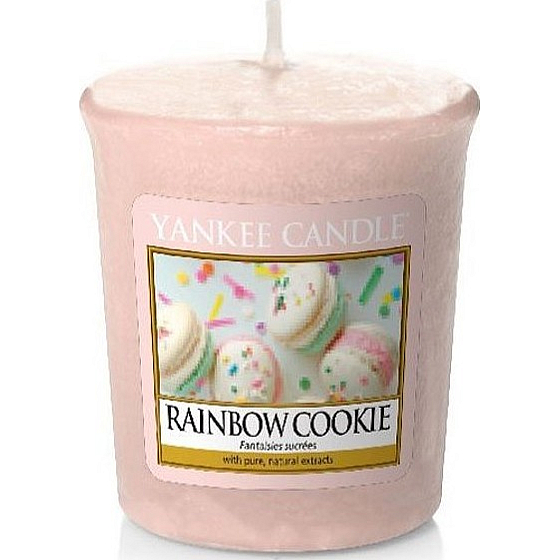 Yankee Candle Rainbow Cookie - Votivkerze mit Regenbogenmakronen-Duft 49 g