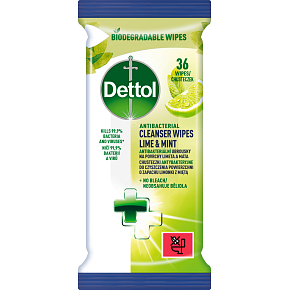 Dettol Desinfektionstücher für Oberflächen Limette und Minze 36 Stück