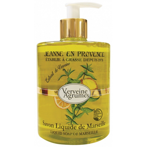 Jeanne en Provence Verveine Agrumes - Flüssiger Handseifenspender für Eisenkraut und Zitrusfrüchte 500 ml