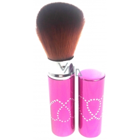 Kosmetikpinsel mit synthetischen Borsten für Puder mit Kappe rosa 11 cm 30450-06