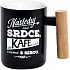 Albi Becher mit Holzgriff Folgen Sie Ihrem Herzen schwarz 350 ml