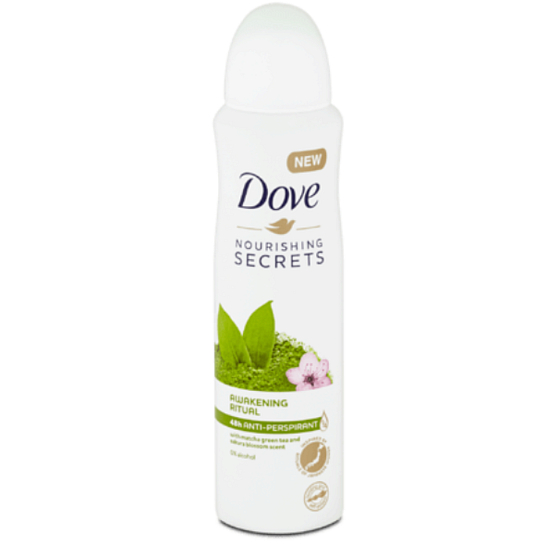Dove Nourishing Secrets Awakening Ritual Matcha Tee & Sakura - Antitranspirant Deodorant Spray mit grünem Tee und Kirschblüte mit 48-Stunden-Wirkung für Frauen 150 ml