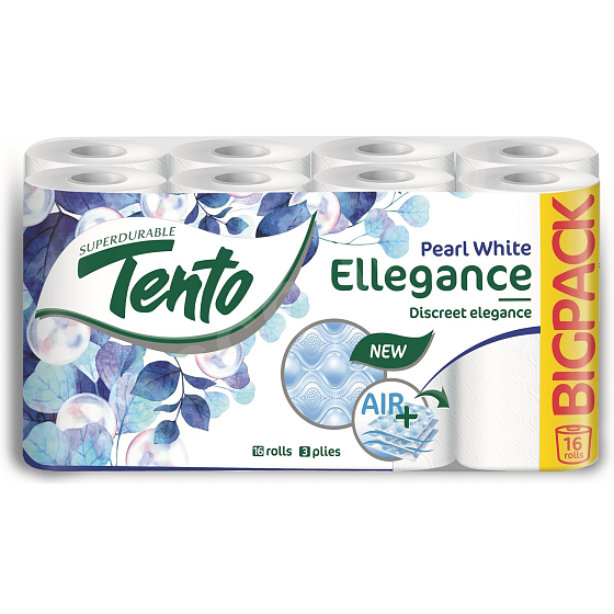 Dieses Ellegance Pearl White Toilettenpapier 3-lagig 150 Stück 16 Stück