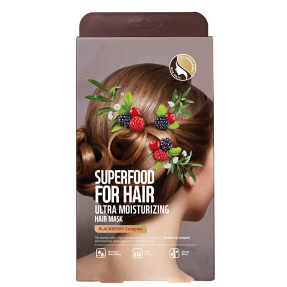Farmskin Superfood für Haare Brombeere Textilhaarmaske 3 Stück