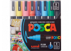 Posca Universal-Acrylmarker-Set 1,8 - 2,5 mm Mix aus Grundfarben 8 Stück PC-5M