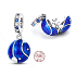Sterling Silber 925 Universe dunkelblaue Galaxie, Stern, 2in1 Reise-Armband-Anhänger