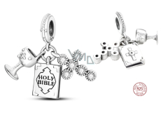 Sterling Silber 925 Religiöser Charme Heilige Dreifaltigkeit - Gott wird alle deine Bedürfnisse erfüllen, 3in1 Anhänger Armband