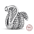Charme Sterling Silber 925 Cobra Schlange, Perle auf Armband Tier