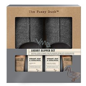 Baylis & Harding Bergamotte, Hanf und Sandelholz Duschgel 50 ml + After Shave Balsam 50 ml + Muskel-Badekristalle 100 g + Toilettenseife 100 g + Hausschuhe 1 Paar, Kosmetikset für Männer