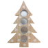 Weihnachtsbaumkerzenhalter aus Holz mit weißen Flocken 19,5 x 27 cm