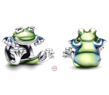 Charme Sterling Silber 925 Kletterfrosch, Perle am Armband Tier