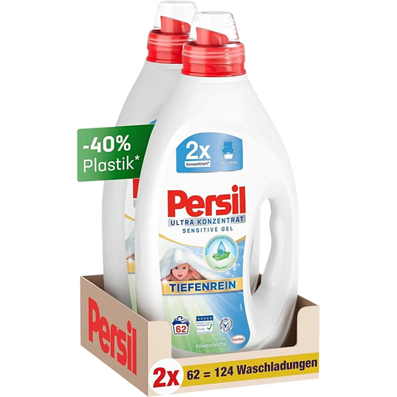 Persil Gel Sensitive, 124 Waschungen, 2,48 l