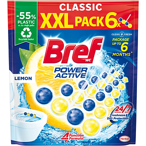 Bref WC kuličky Power Aktiv Zitrone, 6 x 50 g