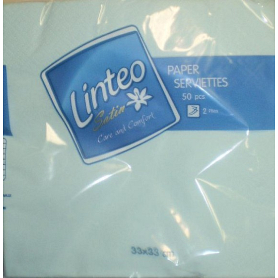Linteo Satin Papierservietten 33 x 33 cm 50 Stück blau