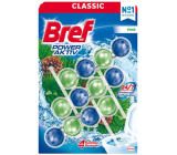 Bref Power Aktiv 4 Formula Pine Freshness WC-Block für hygienische Sauberkeit und Frische Ihrer Toilette, färbt Wasser, Mega-Pack 3 x 50 g