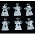 Engel aus Glas 6er Set mit weißem Rock mit silbernen Sternen 4,5 cm