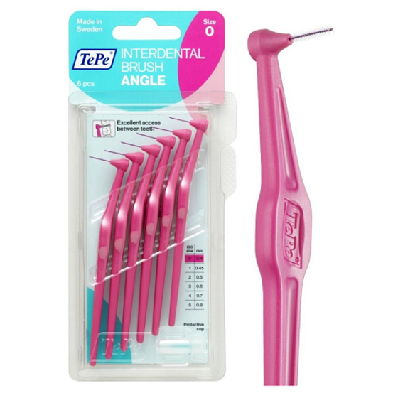 TePe Angle Interdentalbürsten 0,4 mm rosa 6 Stück