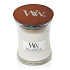 WoodWick Magnolia - Magnolia Duftkerze mit Holzdocht und Deckelglas klein 85 g