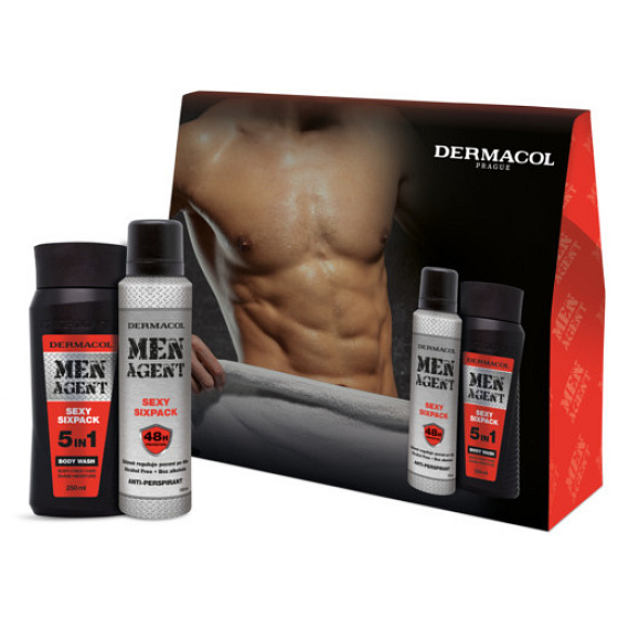 Dermacol Men Agent Sexy Sixpack Duschgel 250 ml + Antitranspirant Spray 150 ml, Kosmetikset