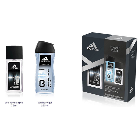 Adidas Dynamic Pulse parfümiertes Deodorantglas für Männer 75 ml + Duschgel 250 ml, Kosmetikset