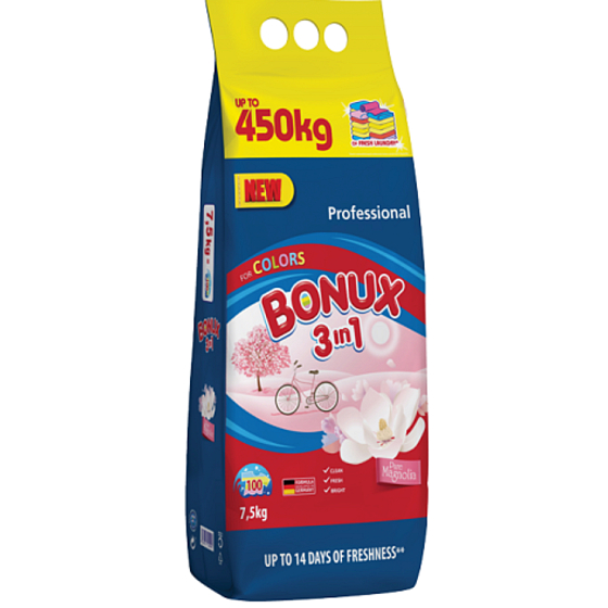 Bonux Color Magnolia 3 in 1 Waschpulver für farbige Wäsche 100 Dosen 7,5 kg