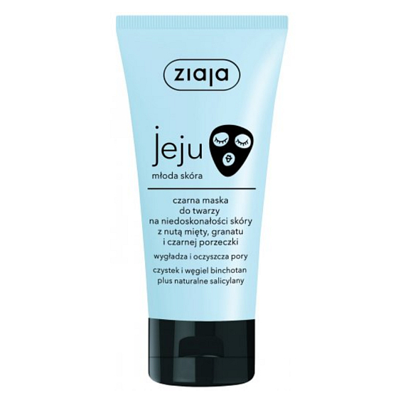 Ziaja Jeju Schwarze reinigende und glättende Gesichtsmaske für Hautunreinheiten mit entzündungshemmender und antibakterieller Wirkung 50 ml