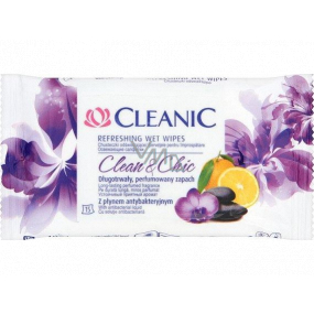 Cleanic Clean & Chic antibakterielle Feuchttücher für Hände und Körper 15 Stück